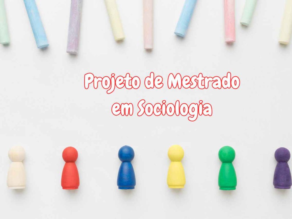 Peças de madeira representando figuras humanas, com destaque para a sociologia e as relações sociais no contexto do mestrado.